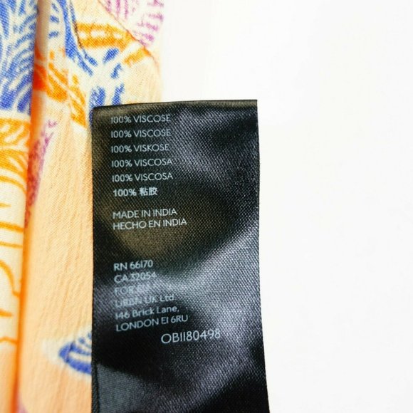 Urban Outfitters Dress Medium Orange Tank Mini‎ Floral Blue Summer Boho Loose - Picture 9 of 10